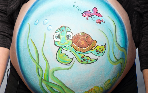 bellypaint schildpadje